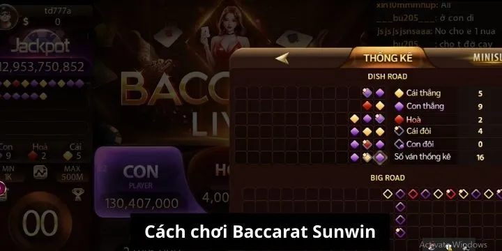 Cách chơi Baccarat Sunwin chi tiết cho người mới